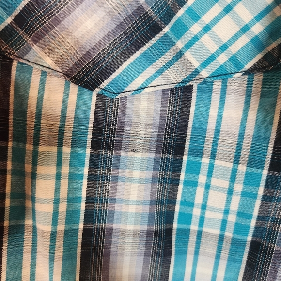 Cody James Saddle Ranch Turquoise Gray Plaid Button Down Size Large - Picture 16 of 16